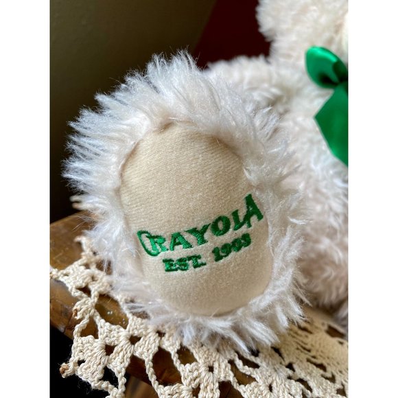 CRAYOLA BEAR Plush - 2015 - Green Embroidered Foot - Green Ribbon - 15" - Picture 3 of 10